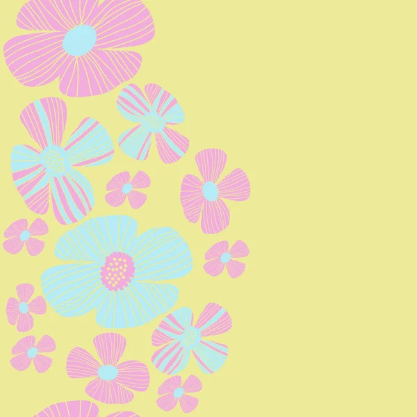 カラフルな花柄 単にベクトルイラスト — ストックベクタ