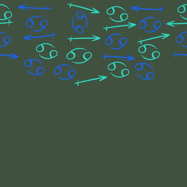 Sfondo Modello Modello Vettoriale Astratto Con Segni Zodiacali — Vettoriale Stock