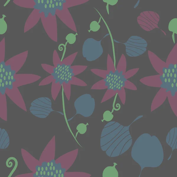 Patrón Floral Sin Costuras Ilustración Vectorial — Vector de stock