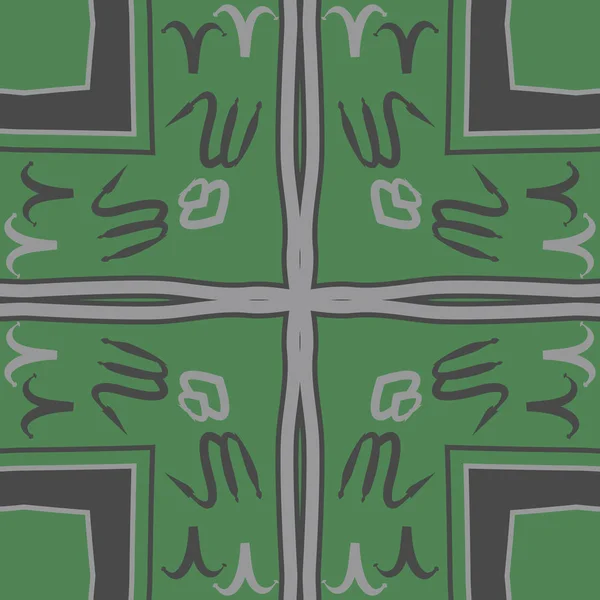 Green Vector Abstract Cross Ornaments Illustration — Stock Vector
