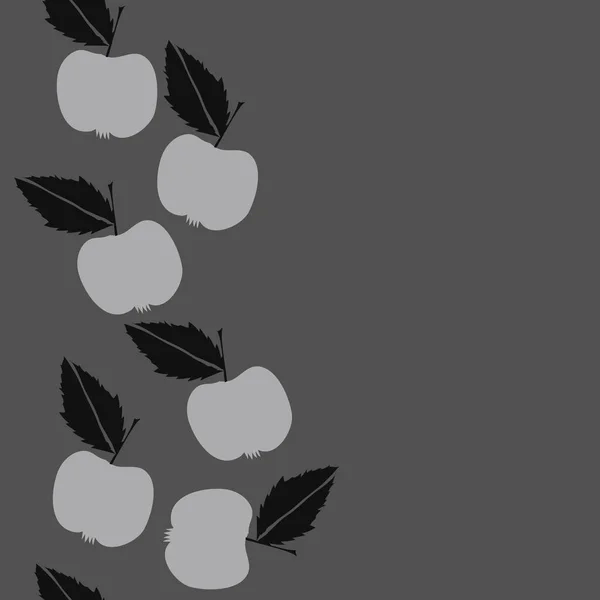 Fond Abstrait Avec Des Pommes Des Feuilles — Image vectorielle