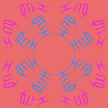 Zodiac Signs ile Dikişsiz soyut desen, vektör illüstrasyon