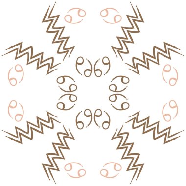 Burç işaretleri ile soyut desen, vektör illüstrasyon