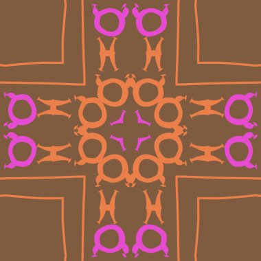 zodyak işaretleri ile kahverengi Dikişsiz soyut desen, Boğa ve İkizler burçları vektör illüstrasyon 