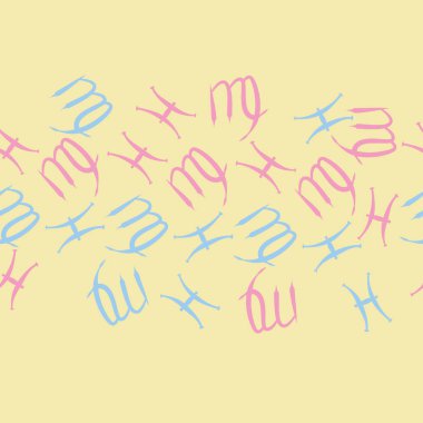 Zodiac Signs Dikişsiz desen. Vektör Illustration