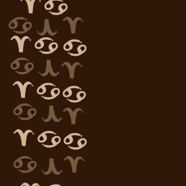 Zodiac Signs Dikişsiz desen. Vektör Illustration
