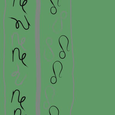 Zodyak işaretleri Dikişsiz desen - aslan, oğlak. Vektör çizimi