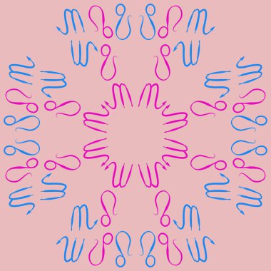 Soyut basit zodyak süsleme Dikişsiz desen