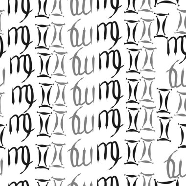 burç işaretleri ile dikişsiz desen, vektör illüstrasyon 