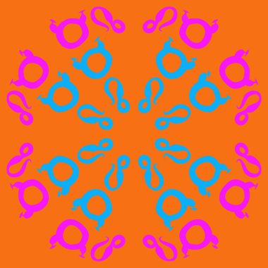 Burçlar ile dikişsiz soyut desen, Boğa ve Aslan burçları vektör illüstrasyon 