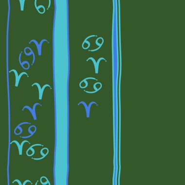 Zodiac Signs Dikişsiz desen. Vektör Illustration