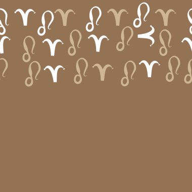 Zodyak işaretleri Dikişsiz desen - koç, aslan. Vektör çizimi