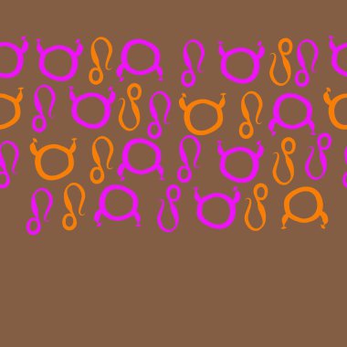 Burç burçları ile dikişsiz soyut desen, Boğa ve Aslan burçları vektör illüstrasyon 