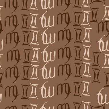 burç işaretleri ile dikişsiz desen, vektör illüstrasyon 