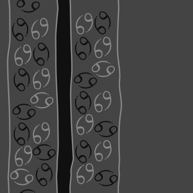 Zodiac Signs Dikişsiz desen. Vektör Illustration