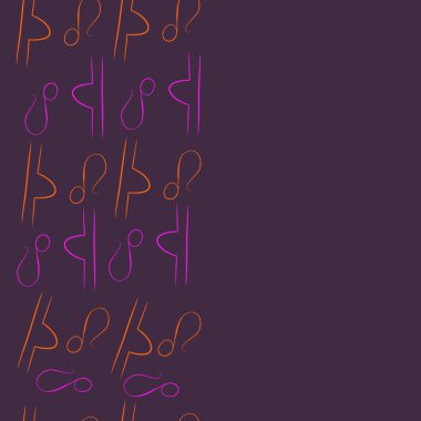 Soyut basit kaligrafi dikişsiz desen