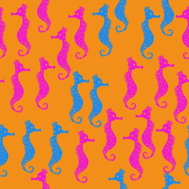 Seahorses desen renkli vektör Illustration