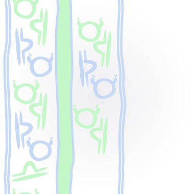 Burçların dikişsiz desen - terazi, boğa. Vektör çizimi