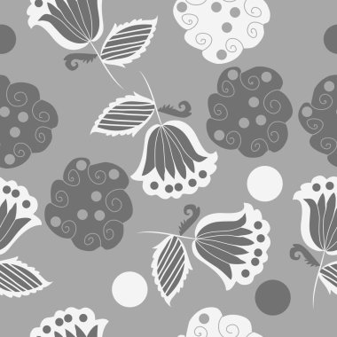 Dikişsiz soyut renkli çiçek deseni