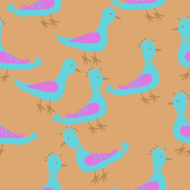 kuşlar, vektör çizim ile Seamless Modeli