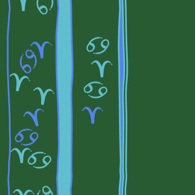 Zodiac Signs Dikişsiz desen. Vektör Illustration