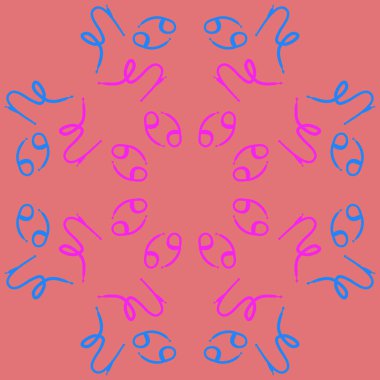 Zodiac Signs Dikişsiz desen. Vektör Illustration