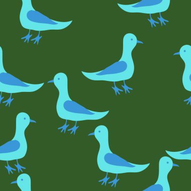 renkli dikişsiz güvercinler desen, sadece vektör illüstrasyon 