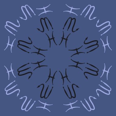 Zodiac Signs Dikişsiz desen. Vektör Illustration