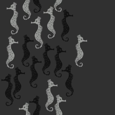 Seahorses desen renkli vektör Illustration