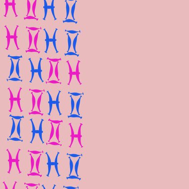 Zodiac Signs ile Dikişsiz soyut desen, vektör illüstrasyon