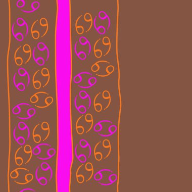 Zodiac Signs Dikişsiz desen. Vektör Illustration