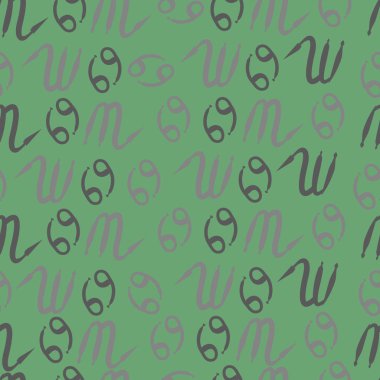 Zodiac Signs Dikişsiz desen. Vektör Illustration