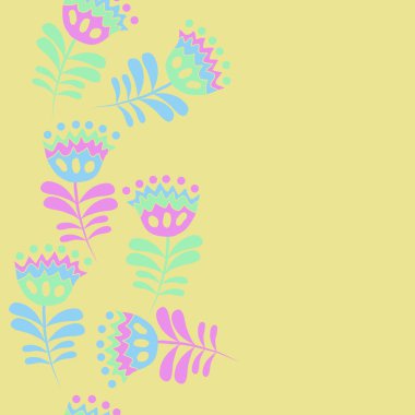 Renkli çiçekler ile dikişsiz soyut desen