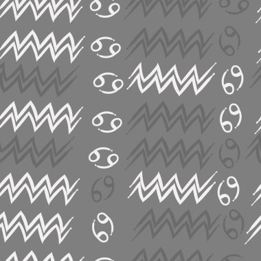 Zodiac Signs ile Dikişsiz desen, vektör illüstrasyon