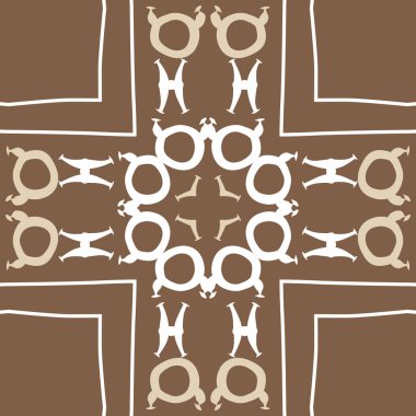 zodyak işaretleri ile kahverengi Dikişsiz soyut desen, Boğa ve İkizler burçları vektör illüstrasyon 