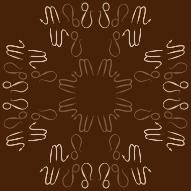 Soyut basit zodyak süsleme Dikişsiz desen