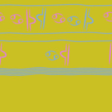 Zodiac Signs Dikişsiz desen. Vektör Illustration