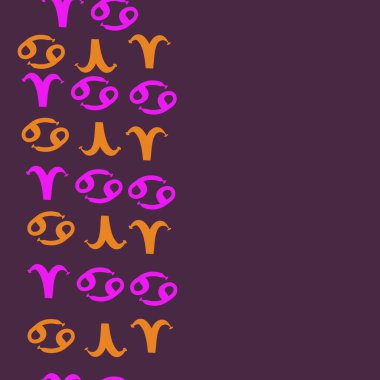Zodiac Signs Dikişsiz desen. Vektör Illustration