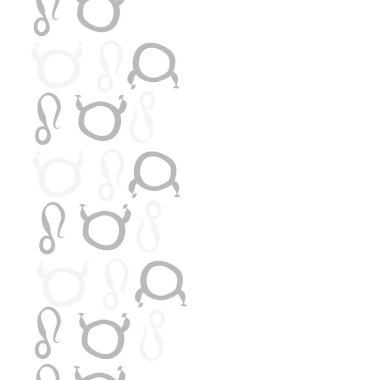 burç burçları ile soyut desen, Boğa ve Aslan burçları vektör illüstrasyon 