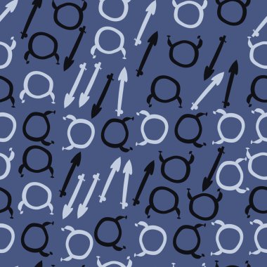 Burçlar ile dikişsiz desen, vektör arka plan