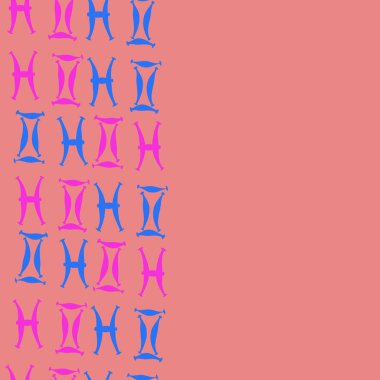 Zodiac Signs ile Dikişsiz soyut desen, vektör illüstrasyon