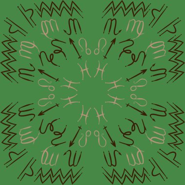 Soyut basit burç süslerinin kusursuz deseni