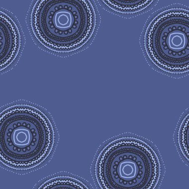 Renkli el çizilmiş motiflerin dairesel dikişsiz deseni