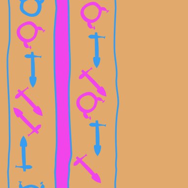 Zodiac Signs ile Dikişsiz soyut desen, vektör illüstrasyon