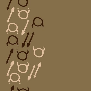 Burçların dikişsiz desen - terazi, yay. Vektör çizimi