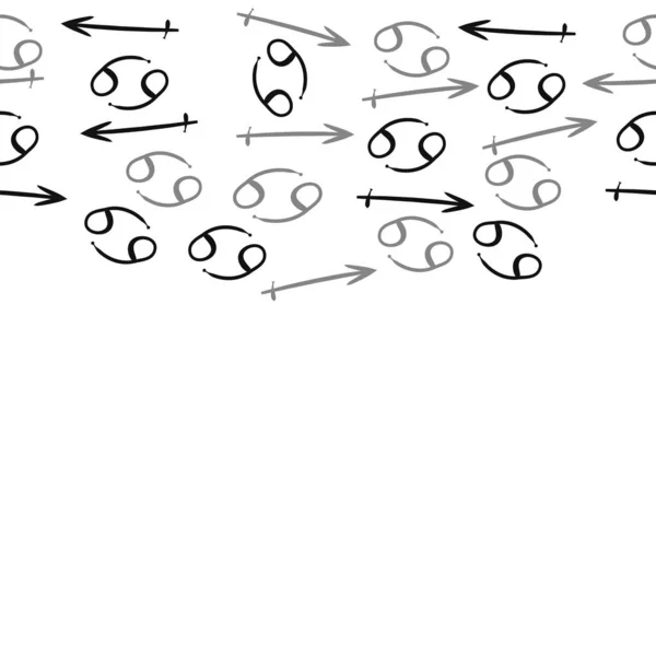 Fundo Padrão Padrão Vetorial Abstrato Com Signos Zodíaco — Vetor de Stock