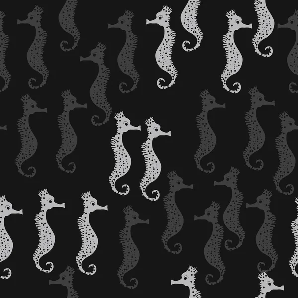 Seahorses Desen Renkli Vektör Illustration — Stok Vektör