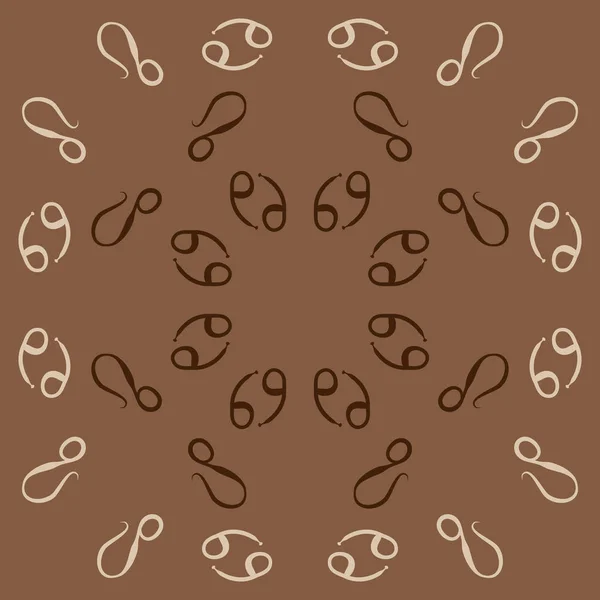 Kreisförmiges Muster Von Tierkreiszeichen Kritzeleien Kopierraum — Stockvektor
