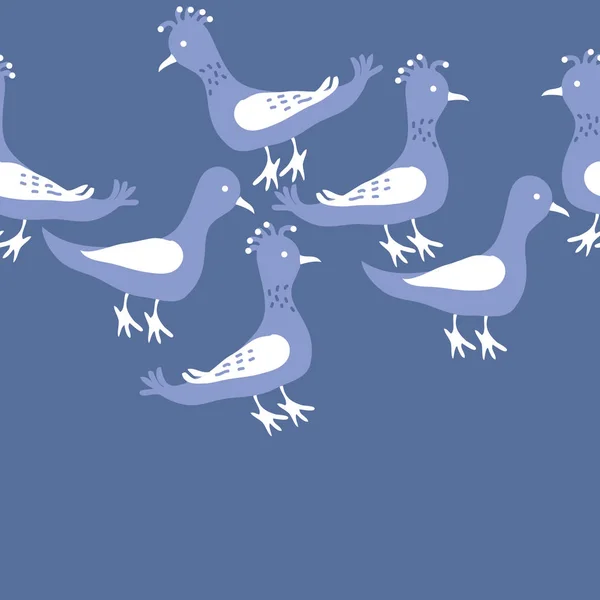 Motif Sans Couture Avec Des Oiseaux Illustration Vectorielle — Image vectorielle