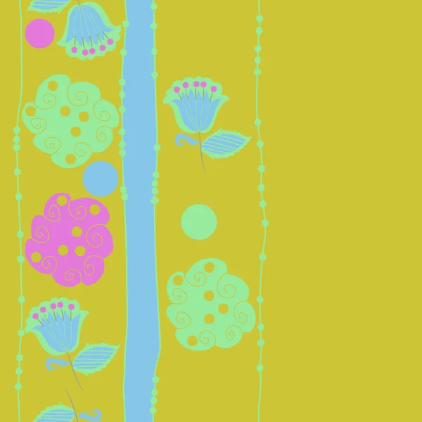 抽象的な単純な花のシームレスなパターン — ストックベクタ